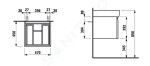 Laufen - Pro Umyvadlová skříňka, 470x450x390 mm, 1 zásuvka, wenge H4830240954231