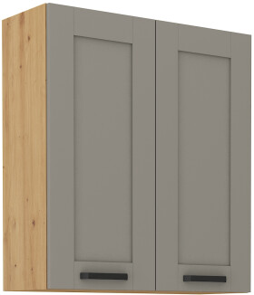 Horní skříňka Luna 80 G-90 2F Barva korpusu: Dub artisan, Barva dvířek: Clay Grey