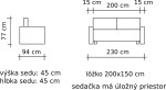 MELLI Pohovka BEATA - rozkládací