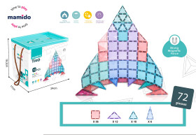 Mamido Barvená magnetická stavebnice 72 dílů v boxu Pyramida MT1222
