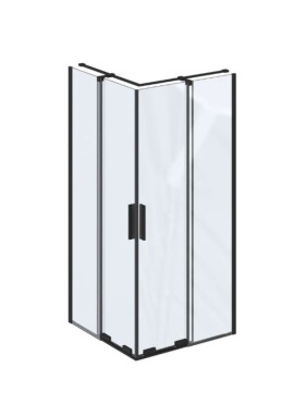 RAVAK - Roll Sprchový kout 80x80 cm, černá/čiré sklo X14V40300Z1