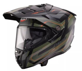 Helma na moto Caberg Tanami Ranger matt black/military green/orange - XS / zelená