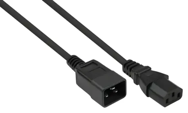 Kabelmeister prodlužovací kabel C20-C13 černý 0,5 m / Prodlužovací kabel / IEC C20 (M) - IEC C13 (F) / 10 A (SK2030-S005)