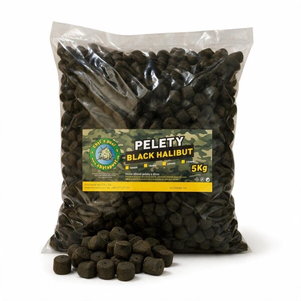 Chyť a pusť Pelety BLACK halibut 5kg - 20mm,Chyť a pusť Pelety BLACK halibut 5kg - 20mm