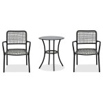 Balkónový set 1+2, stůl 60x60, židle umělý ratan barva antracit, kov antracit