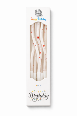 Dortové svíčky zakroucené bílo-červené 6ks