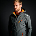 Geographical Norway Softshellová bunda Royaute DB 068 M WY8027H/GN/Dark Grey / Orange 2XL