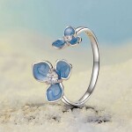 Stříbrný prsten Blue Butterfly - motýl, stříbro 925/1000, nastavitelná Modrá