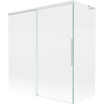 MEXEN/S - Rox L vanová zástěna 2-křídlová posuvná 150 + 70 x 150, transparent, bílá 8C9L-150-070-20-00