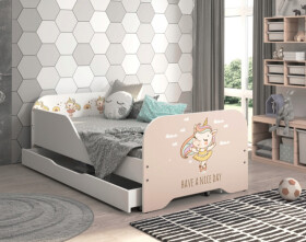 DumDekorace Dětská postel MIKI 160 x 80 cm s motivem jednorožce
