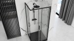 REA/S - Sprchový kout PUNTO 80x80 - černý Se sprchovou bílou vaničkou Savoy KPL-K1012