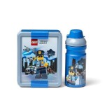 Svačinový set LEGO City (láhev box) modrá