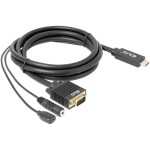 Club3D HDMI / jack / micro USB B / VGA kabelový adaptér Zástrčka HDMI-A, Zásuvka jack 3,5 mm , USB Micro-B zásuvka, VGA pólové Zástrčka 2.00 m černá CAC-1712 s - Club3D CAC-1712