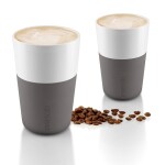 Eva Solo Porcelánový termošálek Cafe Latte Elephant Grey 360 ml - set 2 ks, šedá barva, porcelán