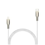 FIXED Nabíjecí a datový opletený kabel s konektory USB-C/Lightning a podporou PD 1.2 m bílá / MFI (FIXDB-CL12-WH)