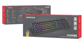 Genesis Thor 404 černá / Herní mechanická klávesnice / RGB / Gateron Yellow Pro / Drátové USB-A / US layout (NKG-2297)