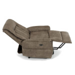 Polohovací křeslo, elektrické zabudované ovládání, hnědá, látka vintage, TV-Q8575 BR3