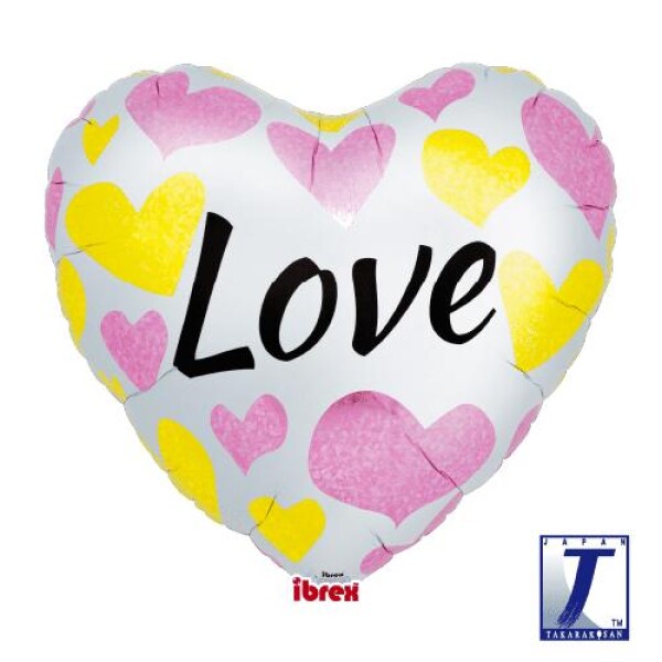 Balónek srdce Love růžovo-zlaté 63 cm Balónek srdce Love růžovo-zlaté 63 cm