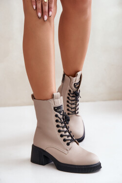 Zateplené Dámské Kotníkové Boty z Přírodní Kůže Vinceza Béžové Velikost: 40