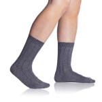 Zimní bambusové ponožky BAMBUS CASUAL SOCKS - BELLINDA - šedý melír 39 - 42
