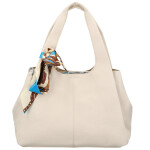 Módní dámská koženková kabelka do ruky Nerilly, krémová