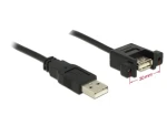 DeLock kabel USB 2.0 Type-A samec USB 2.0 Type-A samice přišroubovatelná 1 m (85106-DE)