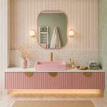 REA - Umyvadlo GOYA PINK na desku 50 CM - konglomerát REA-U4410