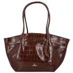 Luxusní dámská koženková kabelka na rameno Moiry, tmavě hnědá