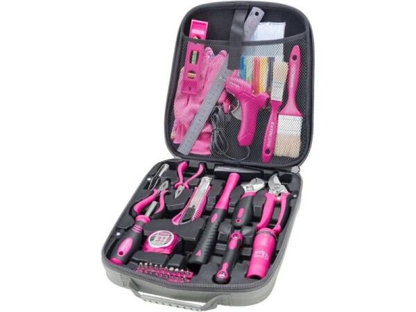 EXTOL LADY 6593 Sada nářadí, 68 dílů, v pouzdře, růžová
