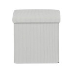 Taburet s úložným prostorem, krémová manšestrová látka