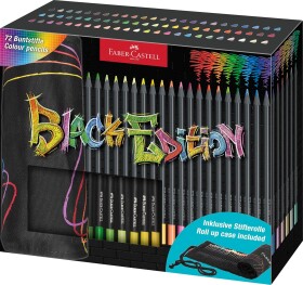 Faber-Castell Faber-Castell, 116418, Black Edition, Supersoft, sada ergonomických pastelek s černým lakováním v rolovacím pouzdře, 72 ks 21749