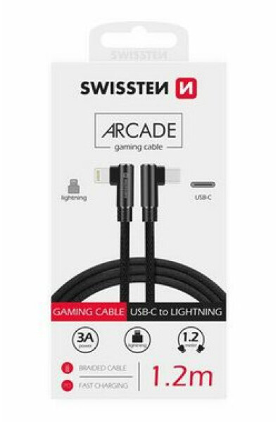 Swissten kabel kabel Arcade Usb-c/ligh 1,2m, černá