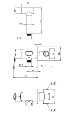 DEANTE Arnika chrom Bidetová baterie podomítková bidetovou ruční sprchou BQA_034M