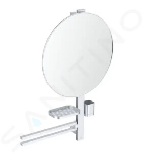 IDEAL STANDARD - ALU+ Zrcadlo s držákem ručníků, poličkou a pohárkem na kartáčky a pastu, stříbrná BD587SI