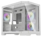 DarkFlash FT418 bílá / PC skříň / mATX / ITX / 6x ARGB 120mm / průhledná bočnice / bez zdroje (FT418 White)