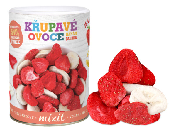 Mixit Banán, jahoda Křupavé ovoce 80g
