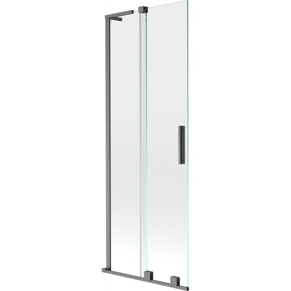 MEXEN/S - Velar L dvoukřídlá posuvná vanová zástěna 75 x 150, transparent, grafit kartáčovaná 896-075-003-01-66