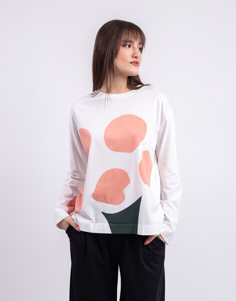 Tričko Thinking MU Flower Contrast Emily Tee WHITE
