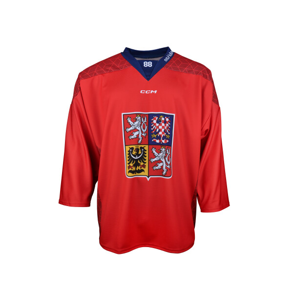 Nový dres české hokejové reprezentace David Pastrnak 2025/2026 CCM Fandres replica - červený Velikost: XXL