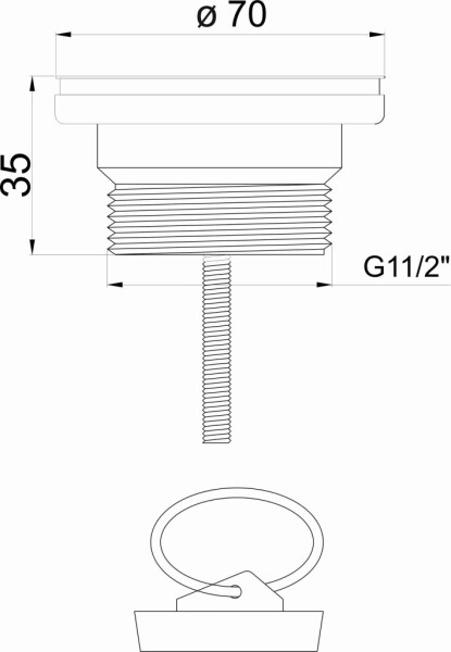 NOVASERVIS - Dřezový uzávěr 6/4" plast 449,P