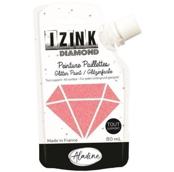 Diamantová barva IZINK Diamond - korálová, 80 ml