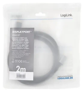 LogiLink CDA0107 černá / Kabel / DisplayPort - HDMI / 4K 60Hz / 2 m (CDA0107)