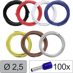Quadrios 25CW117 Jednotlivá žíla, LiFY, 2.5 mm², černá, červená, bílá, modrá, žlutozelená, hnědá, šedá, 1 sada