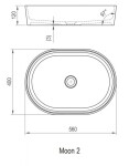 RAVAK - Moon Umyvadlo na desku, 56x40 cm, bílá XJN01300002