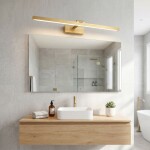 Koupelnové nástěnné LED svítidlo APP1865-1W 80 cm BRUSH GOLD OSW-66021