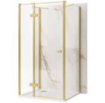 REA/S - Sprchový kout Atlas 100x100 Brush Gold vlevo KPL-K4974