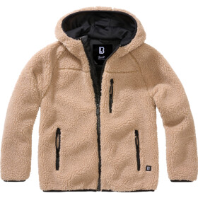 Brandit Bunda dětská Kids Teddyfleece Jacket Hooded camel 158/164