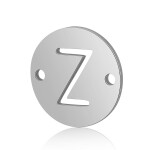 Mezidíl z titanové oceli - placička s písmenem A - Z - 12 x 12 x 0,8 mm - 1 ks Písmena: N