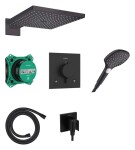 HANSGROHE - Raindance E Sprchový set s termostatem pod omítku, s tělesem, 30x30 cm, 3 proudy, matná černá 24623670