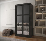 Šatní skříň Abi Miror Barva korpusu: Černá, Rozměry: 150 cm, Dveře: Černá